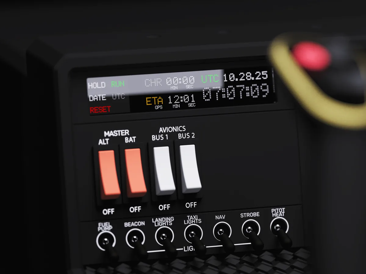 Horizon Plus General Aviation switch panel and chronometer