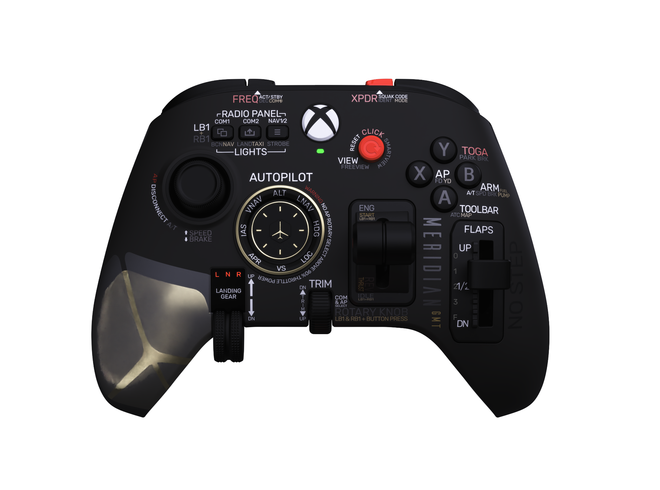 X-Ray Handheld FlightDeck in its Commercial setup with Airbus-style flap detents